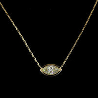 14K Yellow Gold East-West Marquise Cut Lab Diamond Solitaire Pendant - IGI Certified E-F VVS2 - 1.07 Carat Total Diamond Weight - Covaloro Fine Jewelry