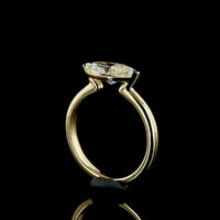 14K Yellow Gold East-West Marquise Cut Lab Diamond Solitaire Ring - 1.50 Carats Total Weight, E-F VVS2, IGI Certified - Covaloro Fine Jewelry