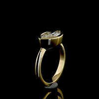 14K Yellow Gold East-West Marquise Cut Lab Diamond Solitaire Ring - 2.06 Carat E-F VVS2 - Covaloro Fine Jewelry
