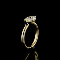 14K Yellow Gold East-West Marquise Cut Lab Diamond Solitaire Ring - 2.15 Carat E VVS2 IGI Certified - Covaloro Fine Jewelry
