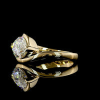 14K Yellow Gold East-West Marquise Cut Lab Diamond Solitaire Ring - 3.02 Carat Total Weight, E-F Color VS1 Clarity - Covaloro Fine Jewelry