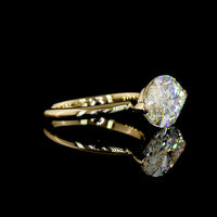 14K Yellow Gold East-West Marquise Cut Lab Diamond Solitaire Ring - 5.00 Carat Total Diamond Weight, E-F Color, VVS2 Clarity, IGI Certified - Covaloro Fine Jewelry