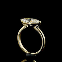 14K Yellow Gold East-West Marquise Cut Solitaire Ring with Lab Grown Diamond - 2.59 Carats Total Diamond Weight (E-F Color, VVS2 Clarity, IGI Certified) - Covaloro Fine Jewelry