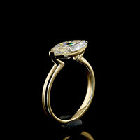 14K Yellow Gold East-West Marquise Cut Solitaire Ring with Lab Grown Diamond - 2.59 Carats Total Diamond Weight (E-F Color, VVS2 Clarity, IGI Certified) - Covaloro Fine Jewelry