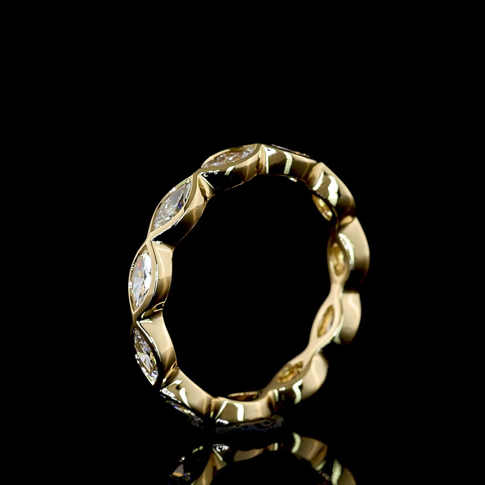 14K Yellow Gold East-West Marquise Lab Diamond Eternity Band - 1.12 Carats Total Diamond Weight - Covaloro Fine Jewelry
