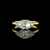 14K Yellow Gold East-West Marquise Lab Diamond Solitaire Ring - 2.08 Carats Total Diamond Weight - Covaloro Fine Jewelry