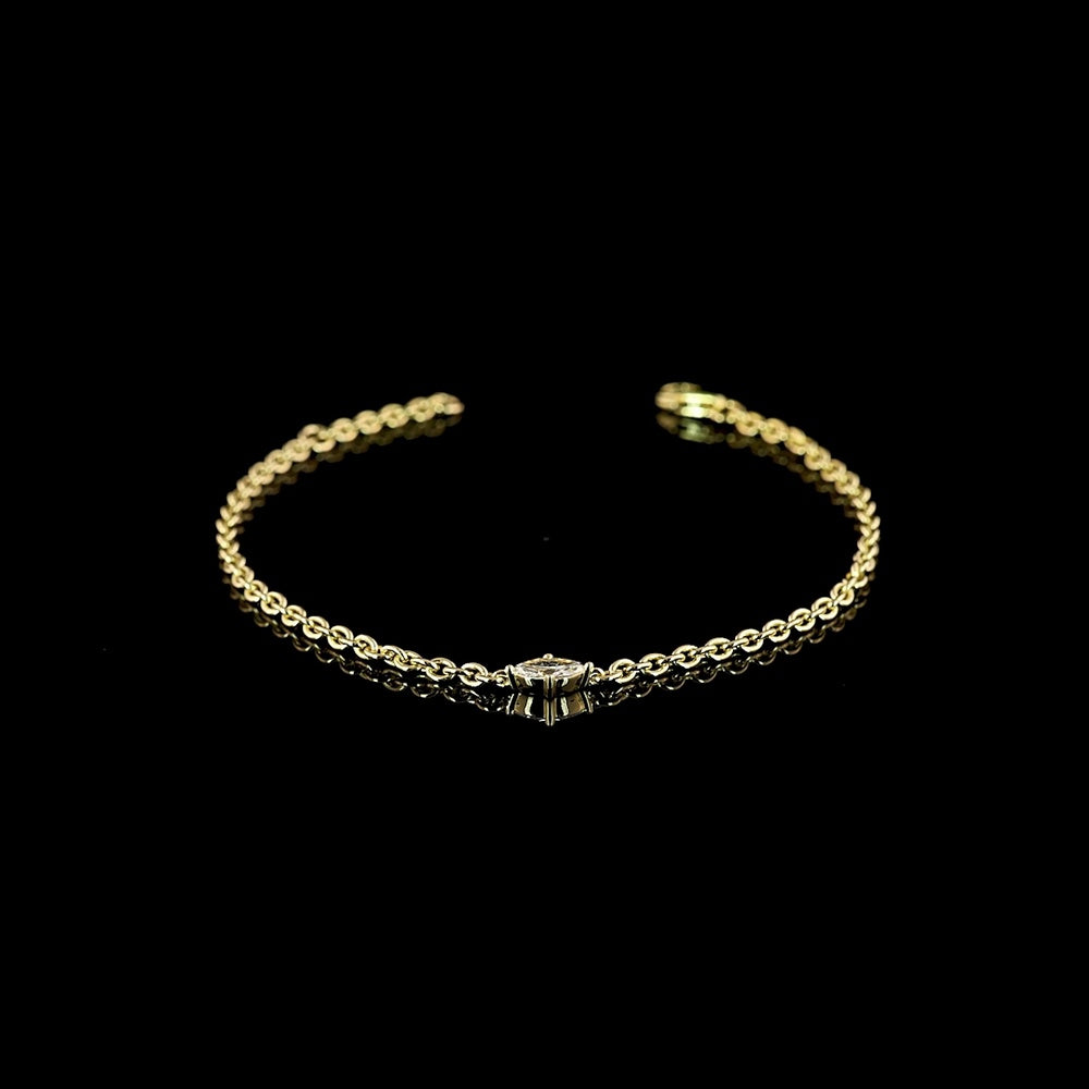 14K Yellow Gold East-West Marquise Lab Diamond Station Bracelet - 0.24 Carat Total Diamond Weight - Covaloro Fine Jewelry