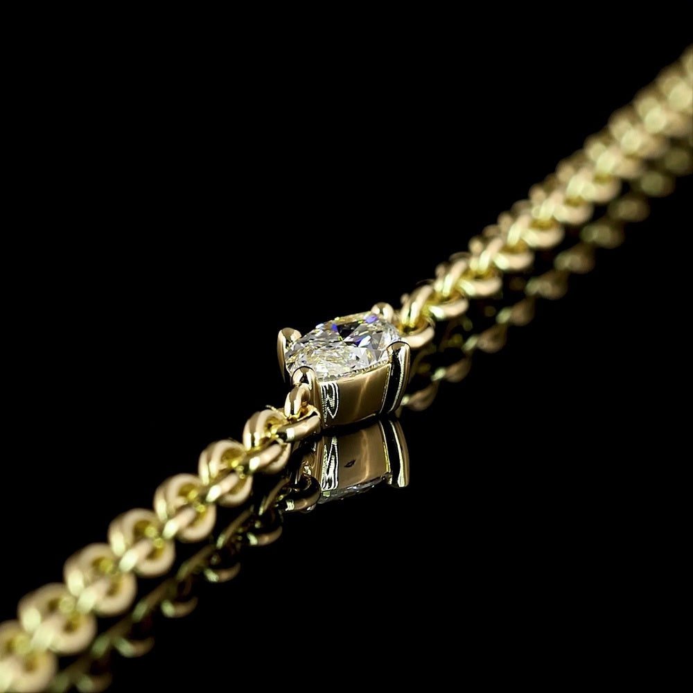 14K Yellow Gold East-West Marquise Lab Diamond Station Bracelet - 0.24 Carat Total Diamond Weight - Covaloro Fine Jewelry
