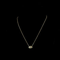 14K Yellow Gold East-West Oval Cut Bezel Set Solitaire Pendant - 2.36 Carat Lab Diamond, E-F Color, VVS2 Clarity, IGI Certified - Covaloro Fine Jewelry