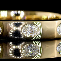 14K Yellow Gold East-West Oval Cut Eternity Band with Flush Set Lab-Grown Diamonds - 0.78 Carats Total Diamond Weight - Covaloro Fine Jewelry