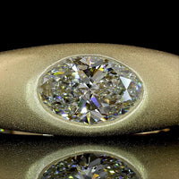 14K Yellow Gold East-West Oval Cut Lab Diamond Solitaire Ring - 1.26 Carat Total Diamond Weight, Flush Set with GIA Certification - Covaloro Fine Jewelry