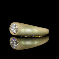 14K Yellow Gold East-West Oval Cut Lab Diamond Solitaire Ring - 1.26 Carat Total Diamond Weight, Flush Set with GIA Certification - Covaloro Fine Jewelry