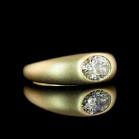 14K Yellow Gold East-West Oval Cut Lab Diamond Solitaire Ring with Flush Setting - 1.23 Carats Total Diamond Weight - Covaloro Fine Jewelry