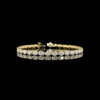 14K Yellow Gold East-West Oval Cut Lab Diamond Tennis Bracelet - 10.55 Carat Total Weight, 32 Stones D VS1 - Covaloro Fine Jewelry