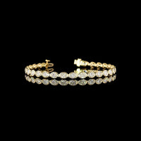 14K Yellow Gold East-West Oval Cut Lab Diamond Tennis Bracelet - 5.79 Carats Total Diamond Weight - Covaloro Fine Jewelry