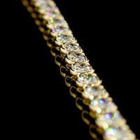 14K Yellow Gold East-West Oval Cut Lab Diamond Tennis Necklace - 18.90 Total Carat Weight, 66 Stones, E-F VS Quality - Covaloro Fine Jewelry