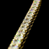 14K Yellow Gold East-West Oval Cut Lab Diamond Tennis Necklace - 18.90 Total Carat Weight, 66 Stones, E-F VS Quality - Covaloro Fine Jewelry