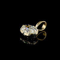 14K Yellow Gold East-West Oval Cut Pendant with 1.56 Carat D VS1 Lab Grown Diamond - GIA Certified Solitaire Necklace - Covaloro Fine Jewelry