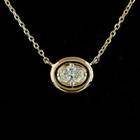 14K Yellow Gold East-West Oval Cut Solitaire Pendant with 0.25 Carats Lab Diamond (E-F Color, VS2 Clarity) - Covaloro Fine Jewelry