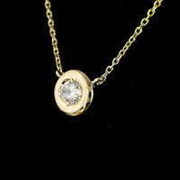 14K Yellow Gold East-West Oval Cut Solitaire Pendant with 0.25 Carats Lab Diamond (E-F Color, VS2 Clarity) - Covaloro Fine Jewelry