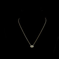 14K Yellow Gold East-West Oval Cut Solitaire Pendant with 2.22 Carat Lab-Grown Diamond - IGI Certified E-F VVS2 - Covaloro Fine Jewelry