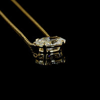 14K Yellow Gold East-West Oval Cut Solitaire Pendant with 2.22 Carat Lab-Grown Diamond - IGI Certified E-F VVS2 - Covaloro Fine Jewelry