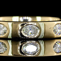14K Yellow Gold East-West Oval Eternity Band with 7 Flush Set Lab Diamonds - 0.71 Carat Total Weight, E-F Color, VS Clarity - Covaloro Fine Jewelry
