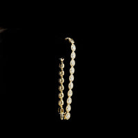 14K Yellow Gold East-West Oval Lab Diamond Tennis Bracelet - 22 Stones, 11.78 Carats Total Diamond Weight, E-F Color VS1 Clarity - Covaloro Fine Jewelry