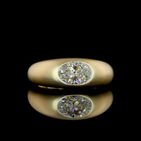14K Yellow Gold East-West Oval Solitaire Ring with Flush Set Lab Diamond - 1.29 Total Carat Weight, E VVS2 - Covaloro Fine Jewelry