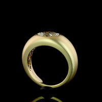 14K Yellow Gold East-West Oval Solitaire Ring with Flush Set Lab Diamond - 1.29 Total Carat Weight, E VVS2 - Covaloro Fine Jewelry