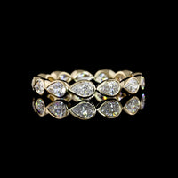 14K Yellow Gold East West Pear Shape Diamond Eternity Band with Bezel Settings - 1.21 Carat Total Weight Lab Diamonds (E-F Color, VS1 Clarity) - Covaloro Fine Jewelry