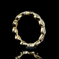 14K Yellow Gold East West Pear Shape Diamond Eternity Band with Bezel Settings - 1.21 Carat Total Weight Lab Diamonds (E-F Color, VS1 Clarity) - Covaloro Fine Jewelry
