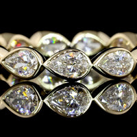 14K Yellow Gold East West Pear Shape Diamond Eternity Band with Bezel Settings - 1.21 Carat Total Weight Lab Diamonds (E-F Color, VS1 Clarity) - Covaloro Fine Jewelry