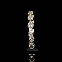 14K Yellow Gold East West Pear Shape Diamond Eternity Band with Bezel Settings - 1.21 Carat Total Weight Lab Diamonds (E-F Color, VS1 Clarity) - Covaloro Fine Jewelry