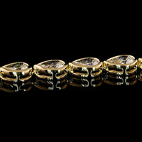 14K Yellow Gold East-West Pear Shape Diamond Tennis Necklace - 11.86 Carat Total Weight, E-F VVS2 Lab Grown Diamonds in Bezel Setting - Covaloro Fine Jewelry