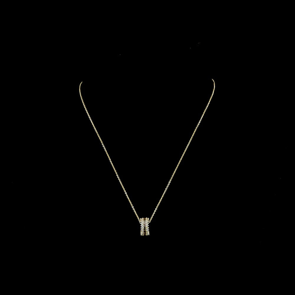 14K Yellow Gold East-West Pendant with Baguette and Round Lab-Grown Diamonds - 1.25 Carat Total Weight, E-F VS1 - Covaloro Fine Jewelry
