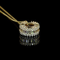 14K Yellow Gold East-West Pendant with Baguette and Round Lab-Grown Diamonds - 1.25 Carat Total Weight, E-F VS1 - Covaloro Fine Jewelry