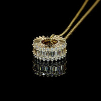 14K Yellow Gold East-West Pendant with Baguette and Round Lab-Grown Diamonds - 1.25 Carat Total Weight, E-F VS1 - Covaloro Fine Jewelry