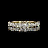 14K Yellow Gold East-West Radiant Cut Lab Diamond 3/4 Eternity Band - 1.64 Carats Total Diamond Weight - Covaloro Fine Jewelry
