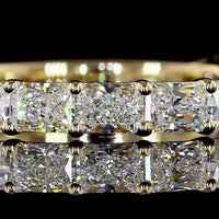 14K Yellow Gold East-West Radiant Cut Lab Diamond 3/4 Eternity Band - 1.64 Carats Total Diamond Weight - Covaloro Fine Jewelry