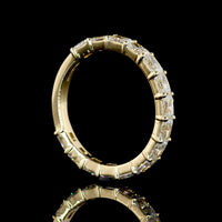 14K Yellow Gold East-West Radiant Cut Lab Diamond 3/4 Eternity Band - 1.64 Carats Total Diamond Weight - Covaloro Fine Jewelry