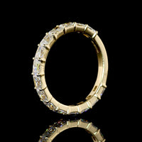 14K Yellow Gold East-West Radiant Cut Lab Diamond 3/4 Eternity Band - 1.64 Carats Total Diamond Weight - Covaloro Fine Jewelry