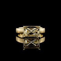 14K Yellow Gold East-West Radiant Cut Lab Diamond Ring with Hidden Halo - 3.71 Carat Total Diamond Weight, E VVS2 Center - Covaloro Fine Jewelry