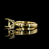14K Yellow Gold East-West Radiant Cut Lab Diamond Ring with Hidden Halo - 3.71 Carat Total Diamond Weight, E VVS2 Center - Covaloro Fine Jewelry