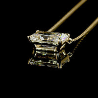 14K Yellow Gold East-West Radiant Cut Solitaire Pendant with 3.03 Carat Lab Diamond - E-F Color, VVS2 Clarity, IGI Certified - Covaloro Fine Jewelry