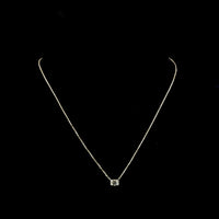 14K Yellow Gold East-West Set Emerald Cut Lab Diamond Solitaire Pendant - 0.42 Carat Total Diamond Weight - Covaloro Fine Jewelry