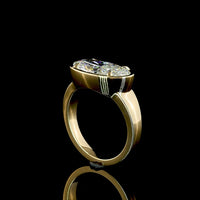 14K Yellow Gold East-West Set Oval Cut Lab Diamond Solitaire Ring - 3.12 Carat E VVS2 Certified - Covaloro Fine Jewelry