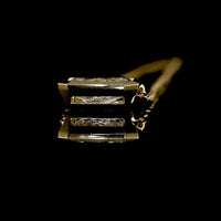 14K Yellow Gold East-West Solitaire Pendant with 1.04 Carat Emerald Cut Lab Diamond - D Color IF Clarity Bezel Set - Covaloro Fine Jewelry