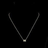 14K Yellow Gold East-West Solitaire Pendant with 1.04 Carat Emerald Cut Lab Diamond - D Color IF Clarity Bezel Set - Covaloro Fine Jewelry