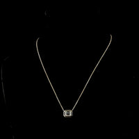 14K Yellow Gold East-West Solitaire Pendant with 1.55 Carat Emerald Cut Lab Diamond - D VVS2 Clarity IGI Certified - Covaloro Fine Jewelry
